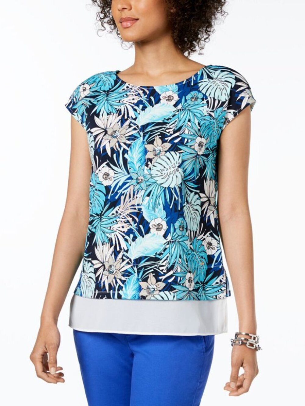 Tommy Hilfiger Womens Aloha Layered Look Top